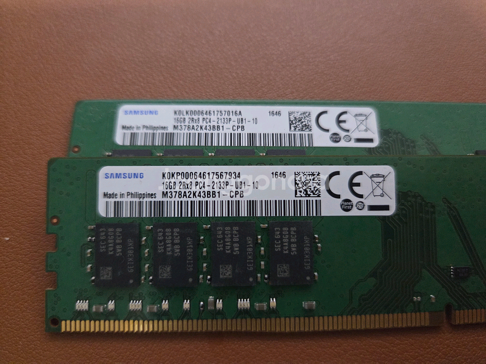 삼성 DDR4 16GB 2133메모리 B다이 PC4-17000 2개--1
