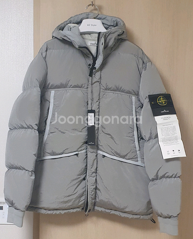 스톤아일랜드 21fw 나일론메탈패딩 펄그레이 xl--0
