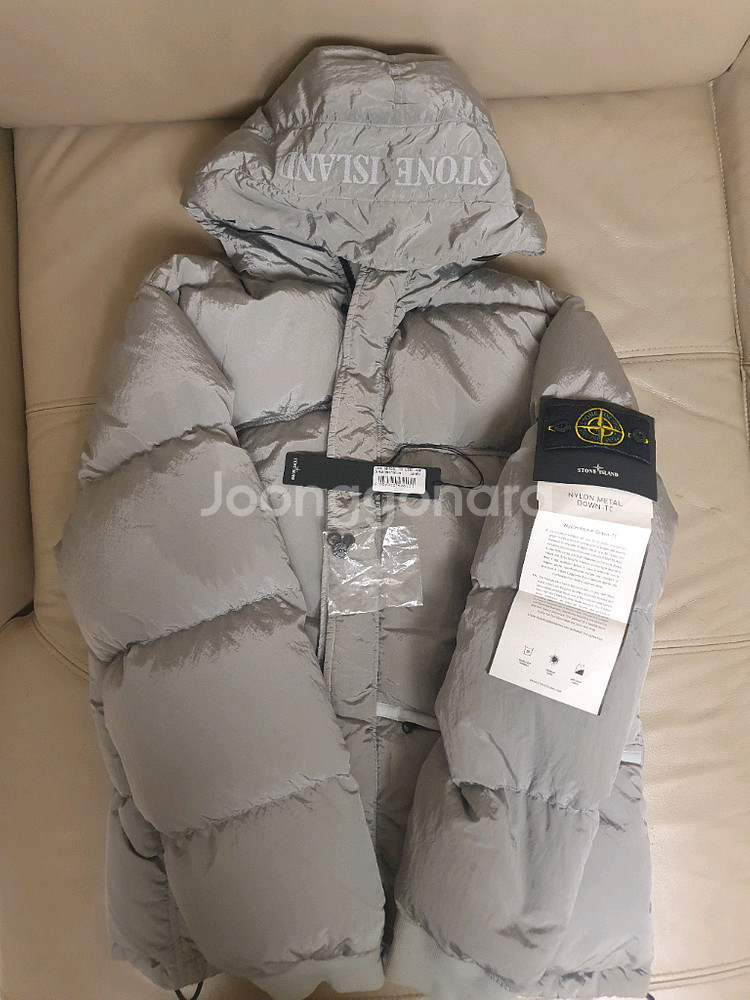 스톤아일랜드 21fw 나일론메탈패딩 펄그레이 xl--5