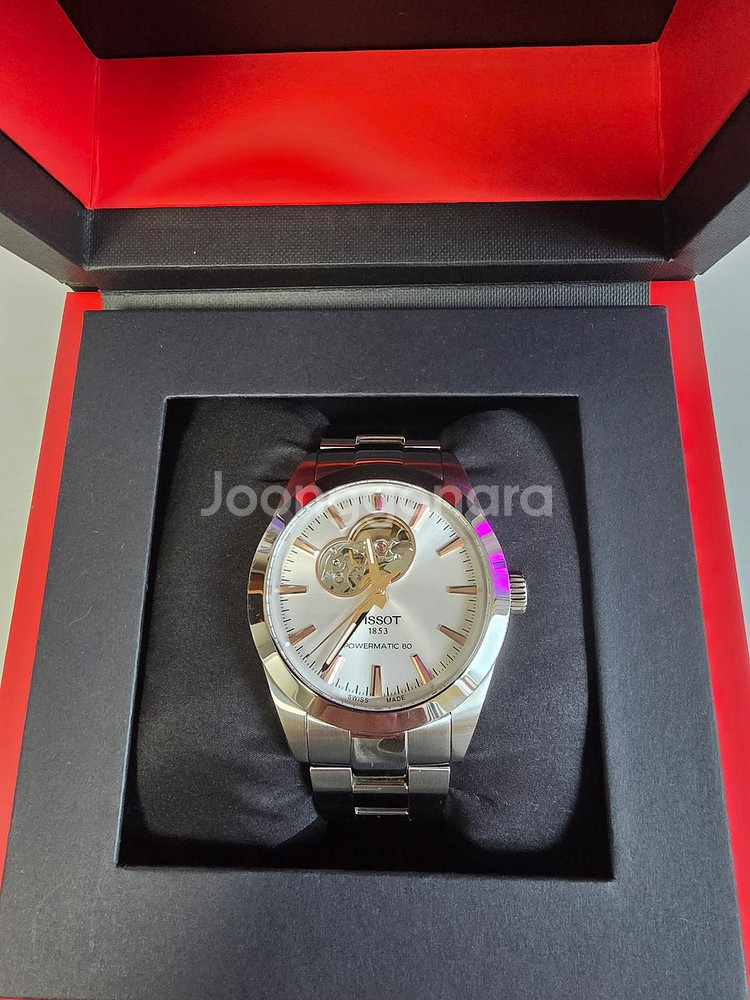 티쏘 젠틀맨 실버 오픈하트 시계 팝니다--0