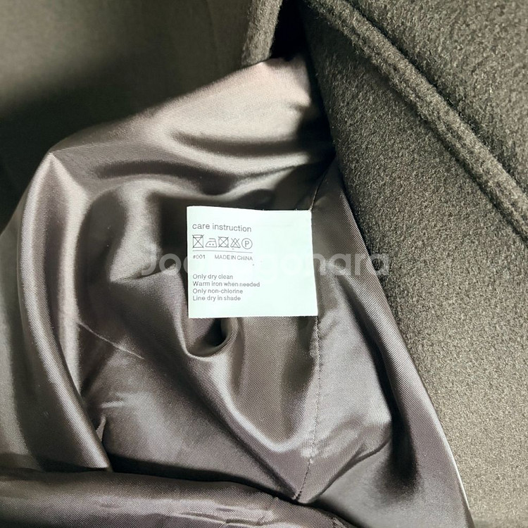 2회 착용) 파사드패턴 캐시미어 발마칸 코트 다크브라운--3