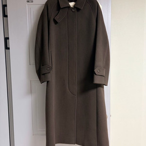 2회 착용) 파사드패턴 캐시미어 발마칸 코트 다크브라운