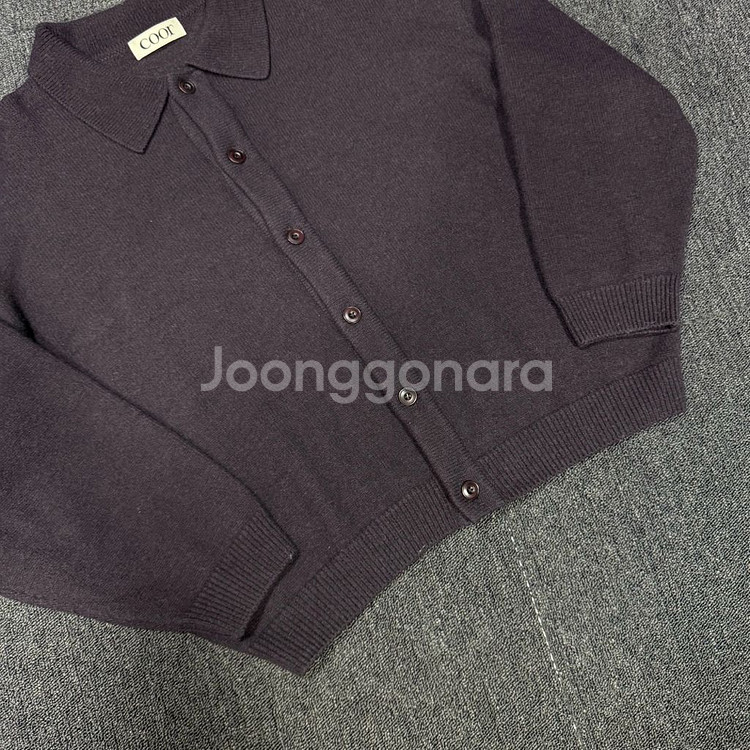 Coor 22년 탑필 카라 퍼플 가디건--2
