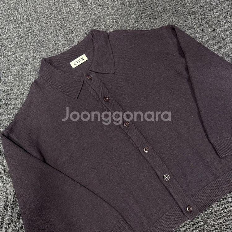 Coor 22년 탑필 카라 퍼플 가디건--1