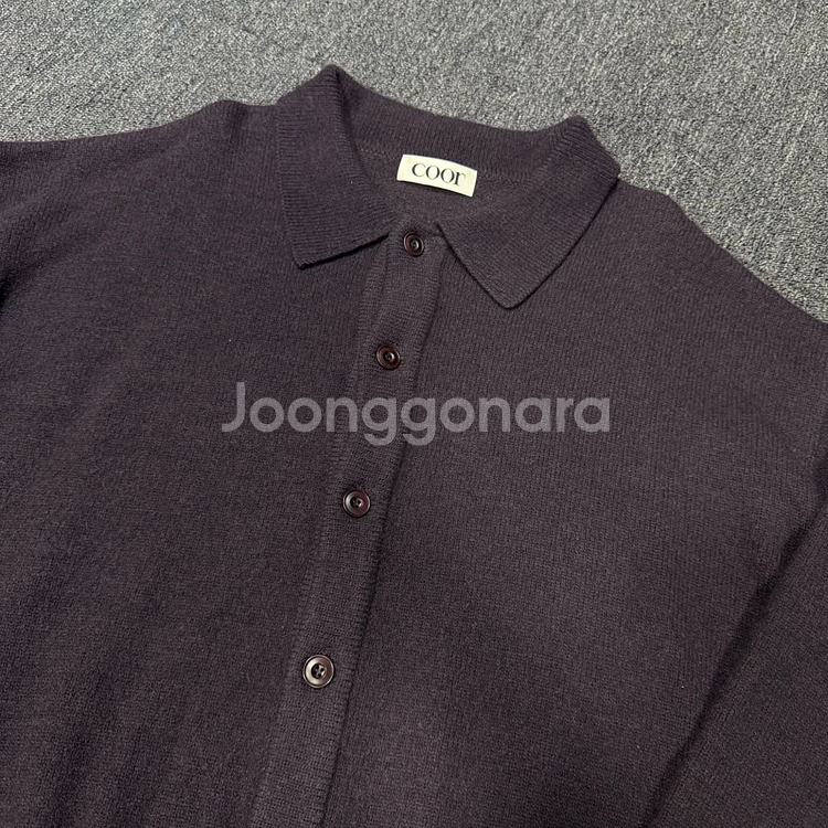 Coor 22년 탑필 카라 퍼플 가디건--3