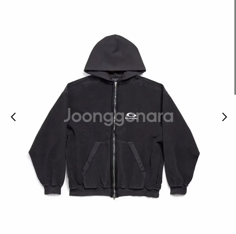 [L] 발렌시아가 인사이드 아웃 유니티 로고 후드 집업--0