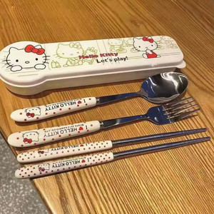 헬로키티 숟가락 젓가락 포크 케이스 세트