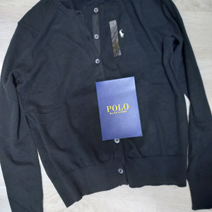 [M] 폴로 피마코튼 가디건 블랙