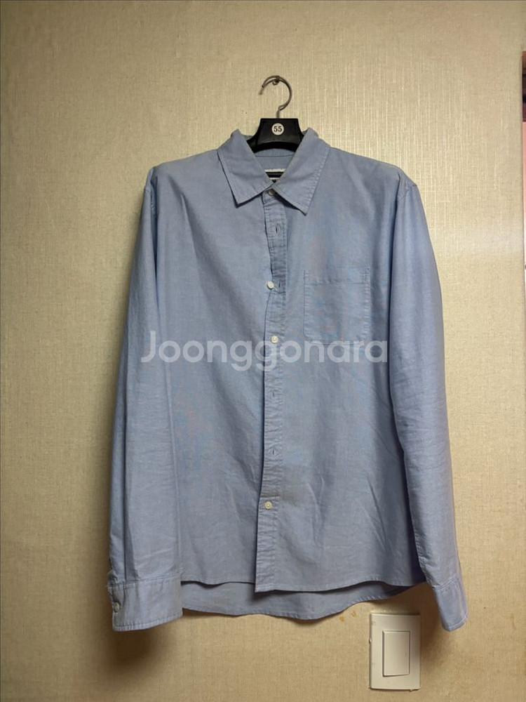 무신사 스탠다드 베이식 옥스포드 셔츠 화이트, 스카이블루 L--2