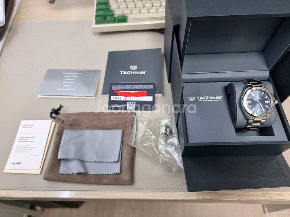 태그호이어 아쿠아레이서 쿼츠 청판 41mm--4