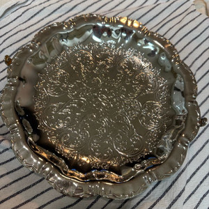 빈티지 앤틱 실버 플레이트 접시 이미지