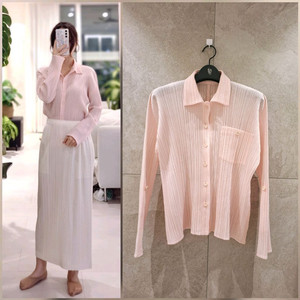 플리츠플리즈 베이비핑크 셔츠카라탑3 이세이미야케