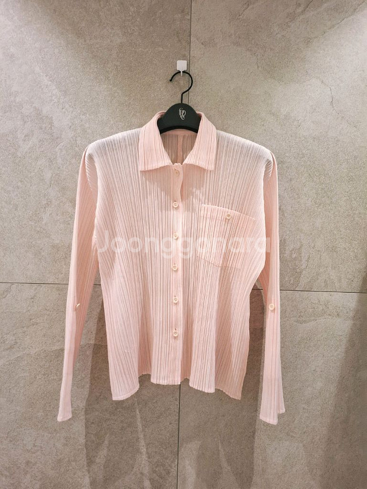 플리츠플리즈 베이비핑크 셔츠카라탑3 이세이미야케--4