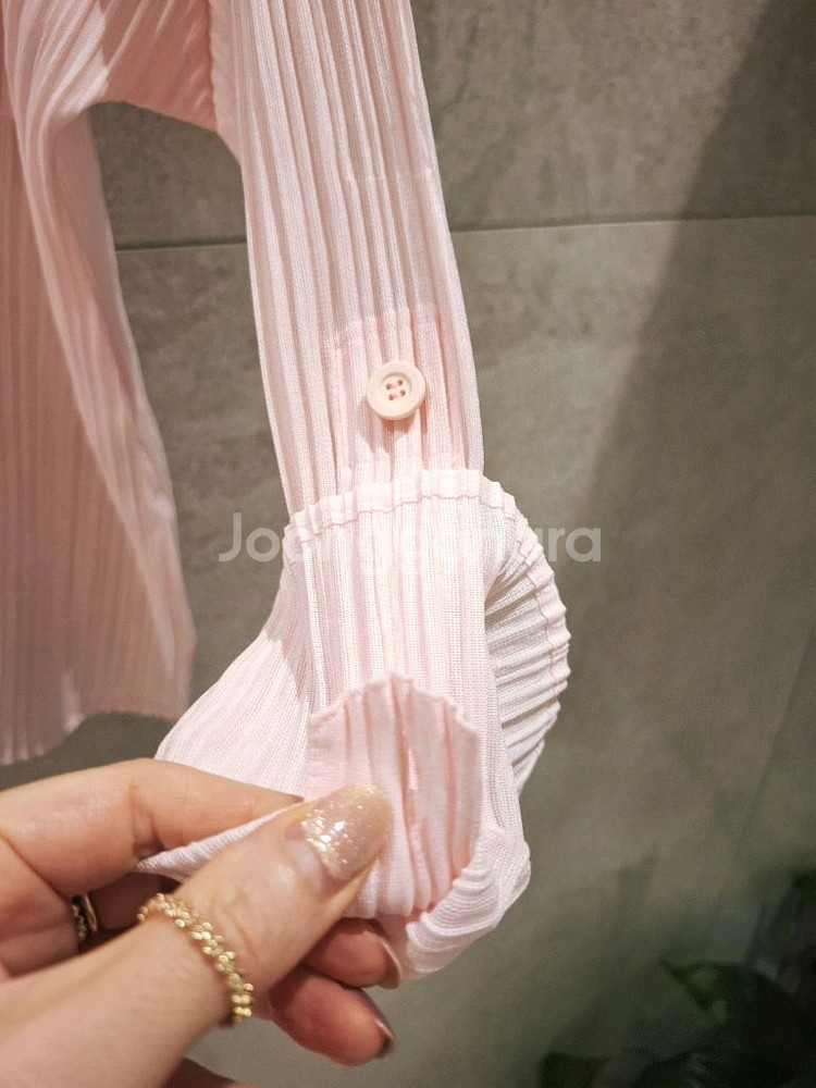 플리츠플리즈 베이비핑크 셔츠카라탑3 이세이미야케--6