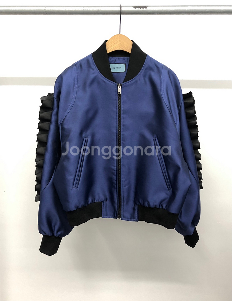 블루민 프릴 블루종 봄버 자켓 F--0