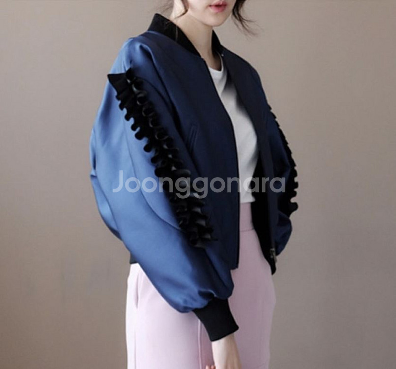 블루민 프릴 블루종 봄버 자켓 F--6