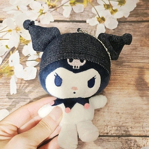 산리오 쿠로미 청모자 마스코트 인형