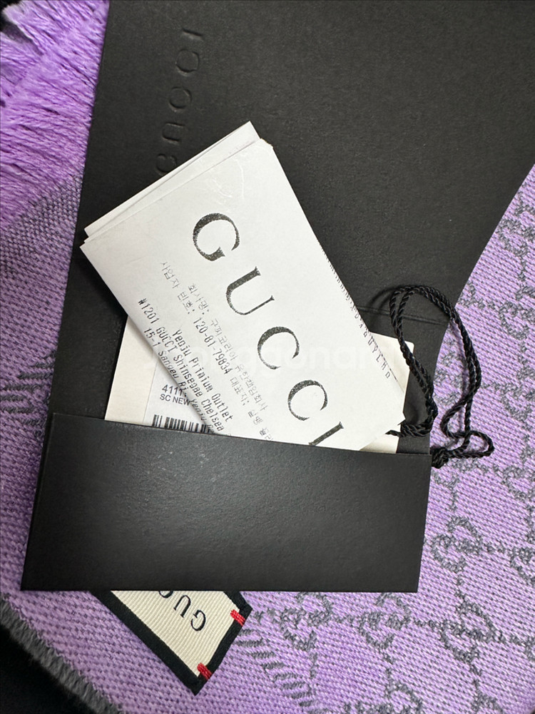 구찌 자카드 투톤 스카프--4