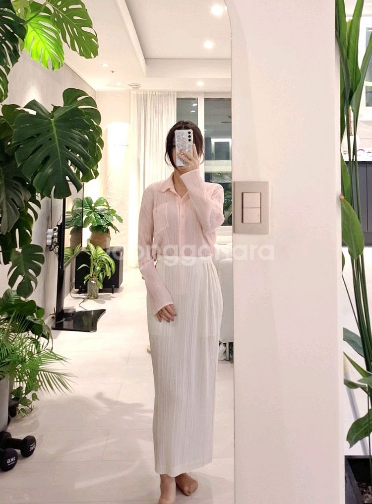 플리츠플리즈 베이비핑크 셔츠카라탑3 이세이미야케--3