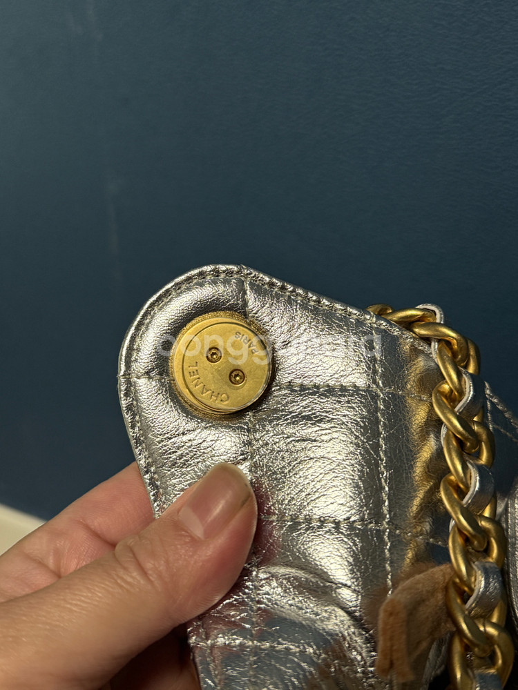 샤넬 25백 실버 스몰--3