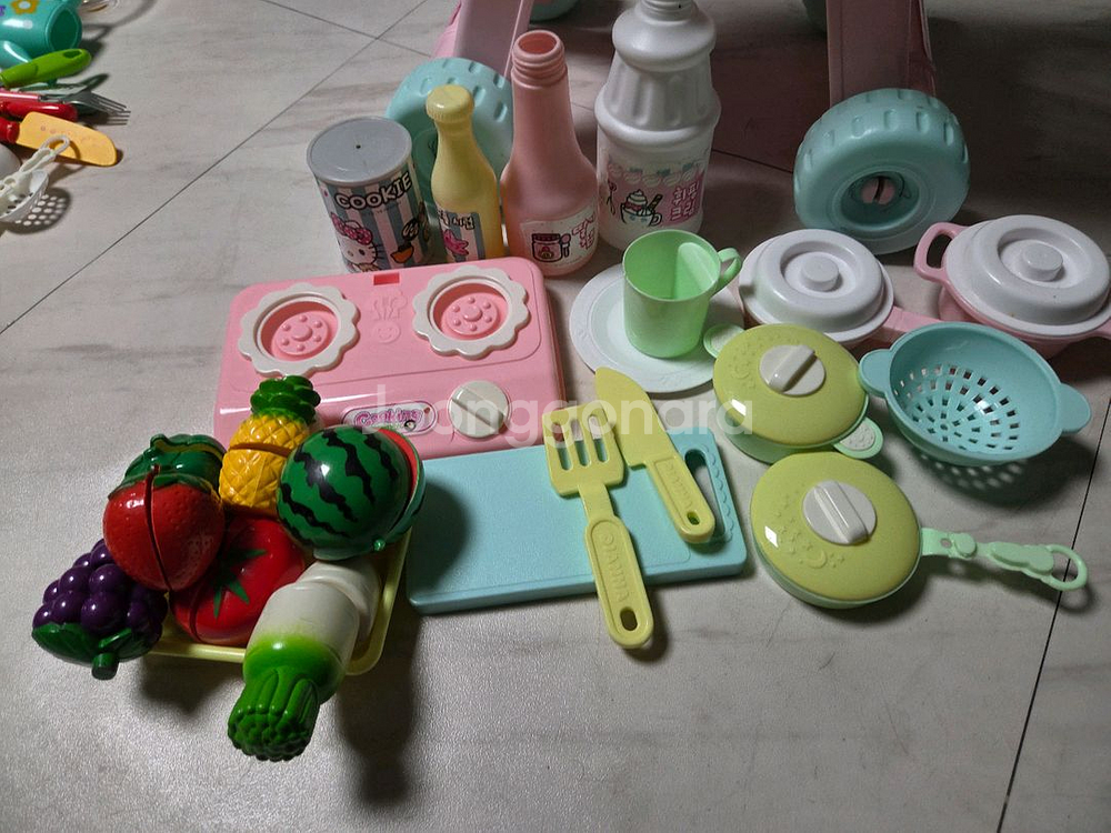 헬로키티 쇼핑카&요리놀이 세트--3