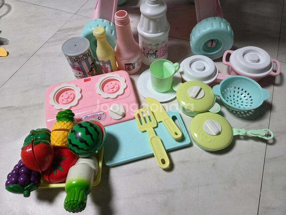 헬로키티 쇼핑카&요리놀이 세트--2