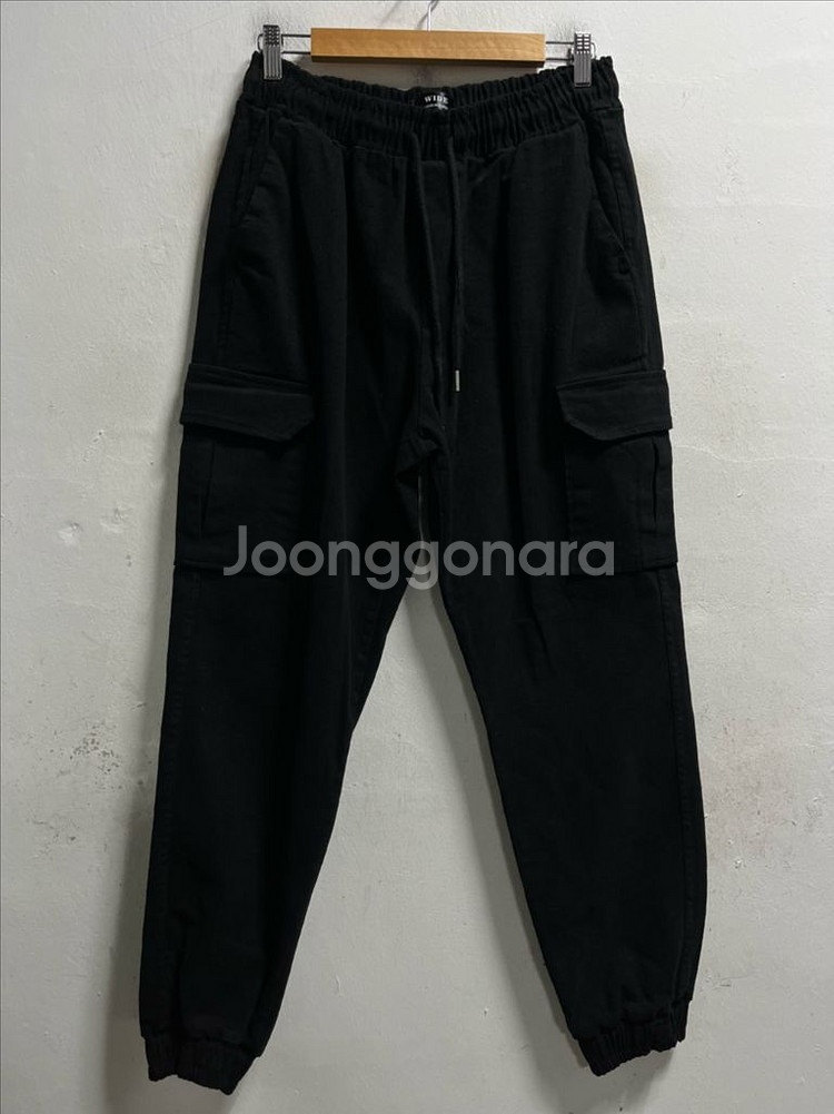 34-35 WIDE 코튼 스판 카고 밴딩 조거팬츠 바지--0