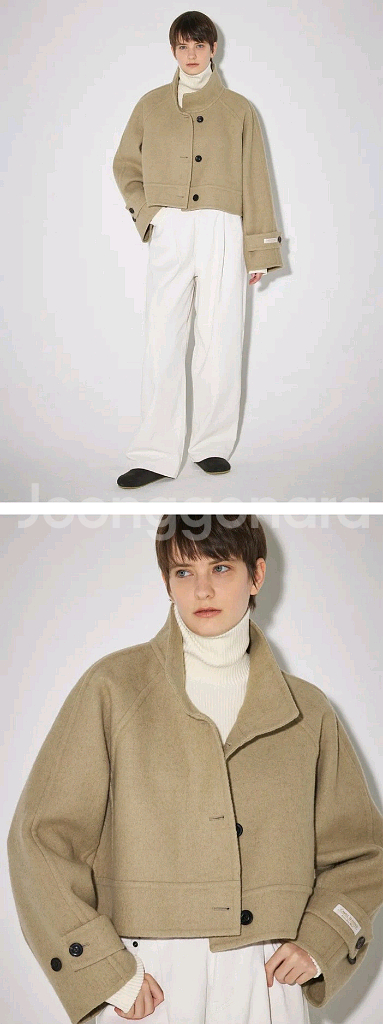 atwr 어센틱워드로브 카멜 하프넥 핸드메이드 코트--2