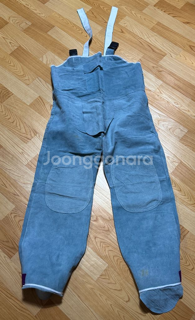 용접 가죽멜빵바지 (사이즈: 대)--0