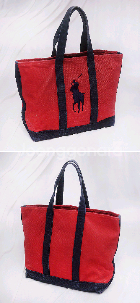 폴로 랄프로렌 (PRL) 빅포니 코튼 캔버스 쇼퍼백 (토트.숄더)--1