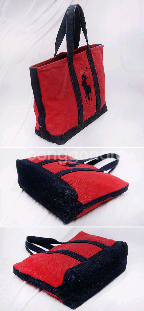 폴로 랄프로렌 (PRL) 빅포니 코튼 캔버스 쇼퍼백 (토트.숄더)--3