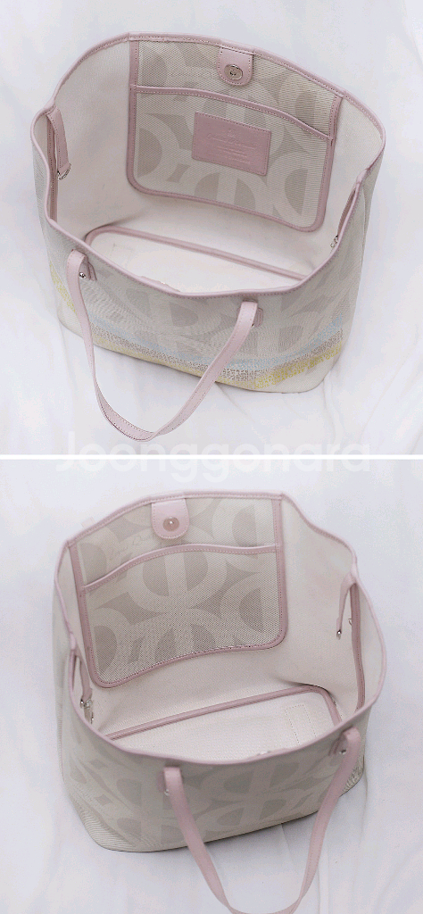 루이까또즈 모노그램 코팅 캔버스 레더 투웨이 쇼퍼백--3