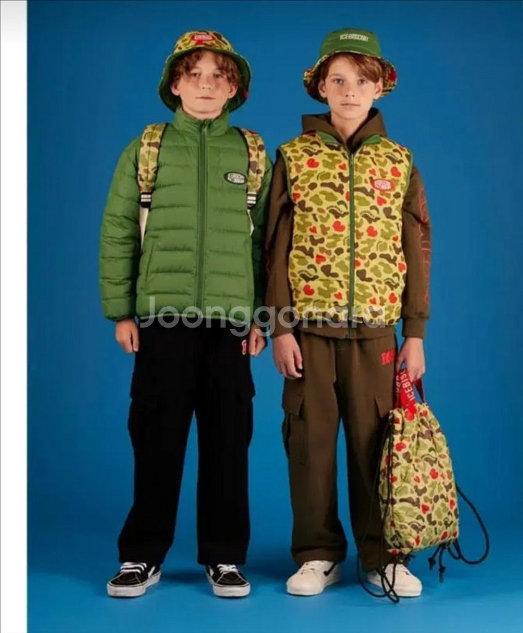 아이스비스킷 카모 리버서블 덕다운 경량패딩 130--0