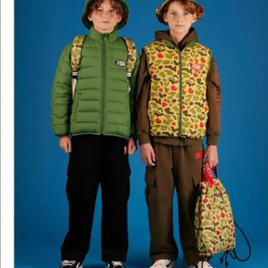 아이스비스킷 카모 리버서블 덕다운 경량패딩 130