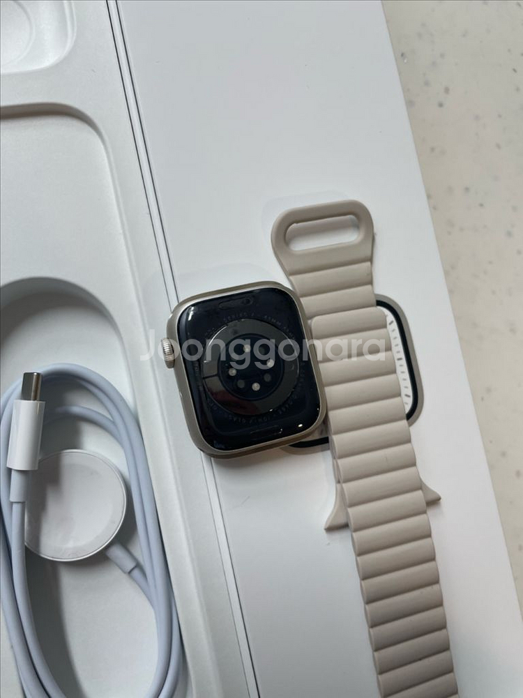 애플워치7 41mm 스타라이트 SSS급--2