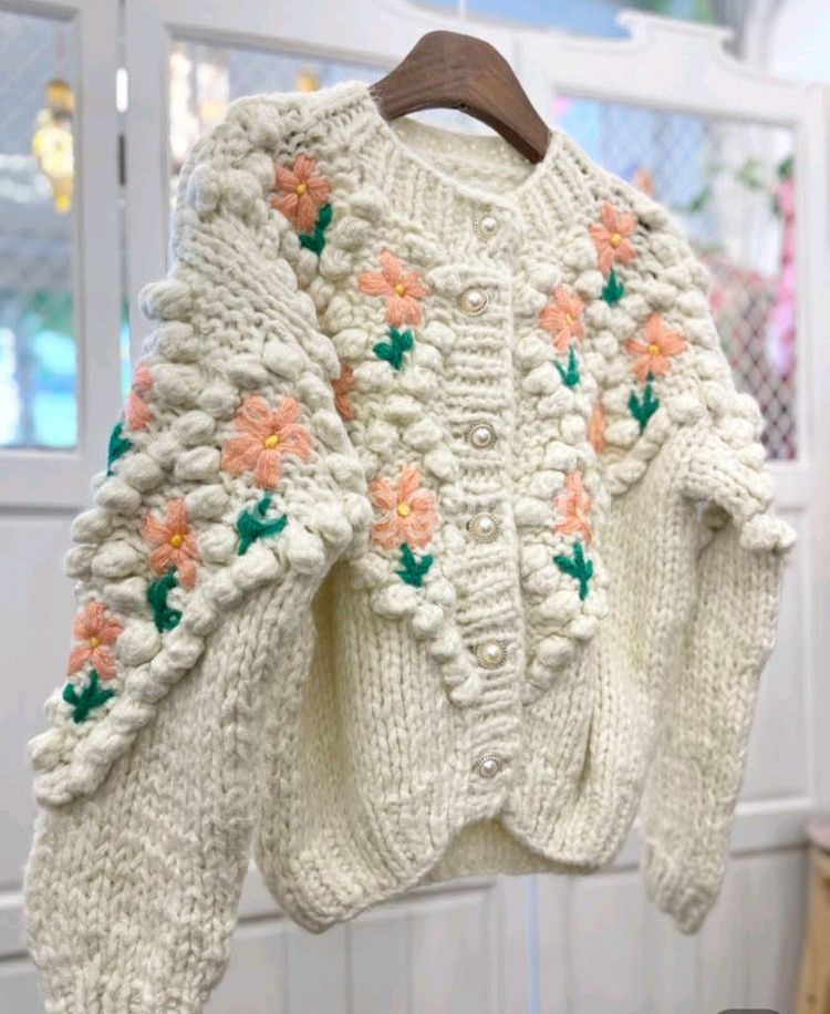 새상품]꽃자수 가디건 사이즈 프리~66--3