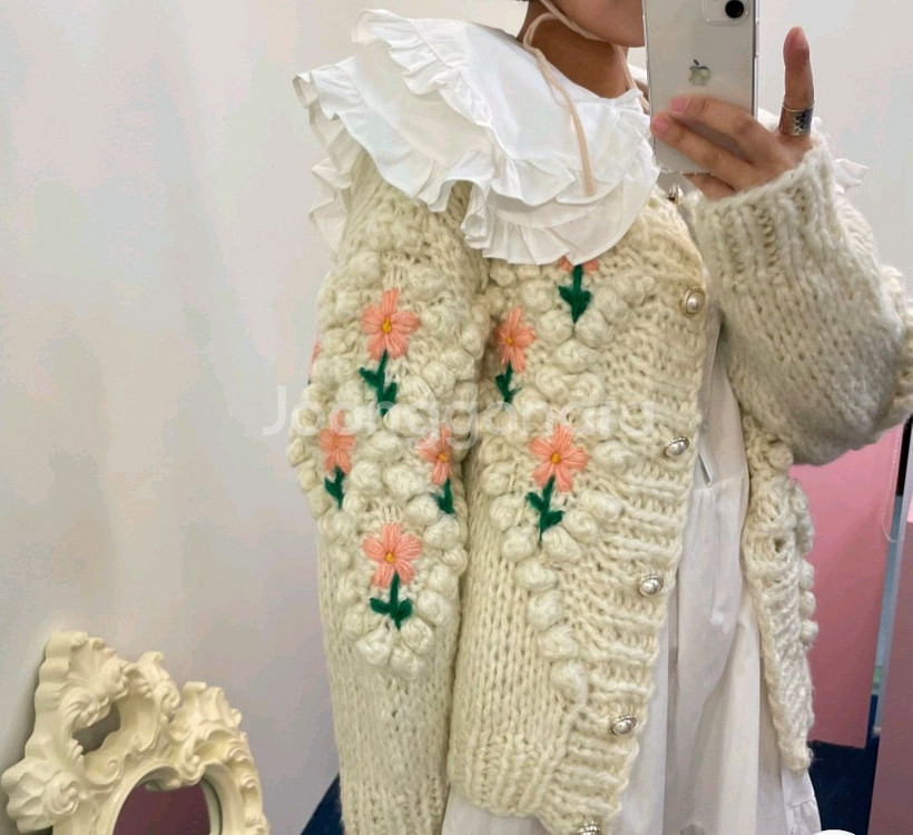 새상품]꽃자수 가디건 사이즈 프리~66--8