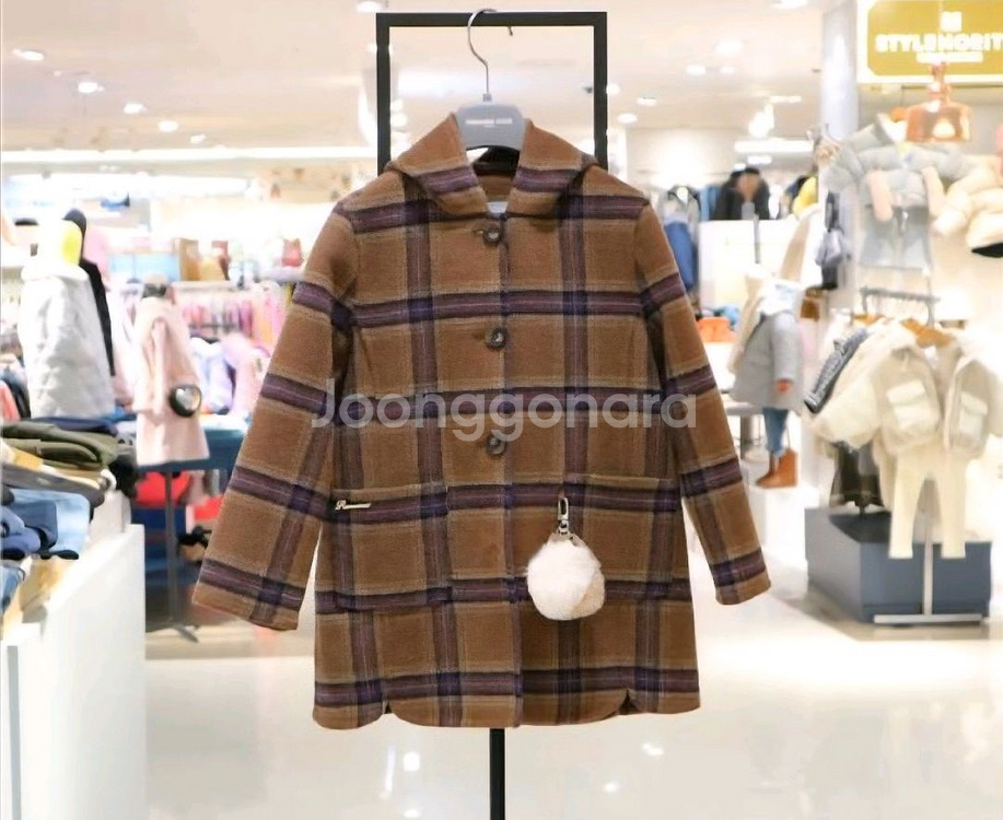 레노마키즈 여아 체크 핸드메이드 코트 130(새상품--0