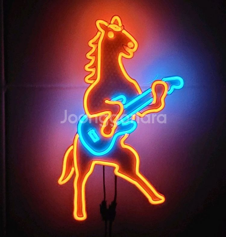 네온사인 말 일렉기타 led 램프--0