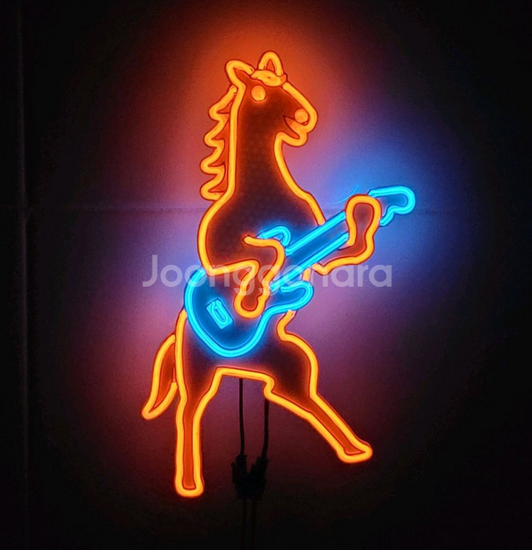 네온사인 말 일렉기타 led 램프--1