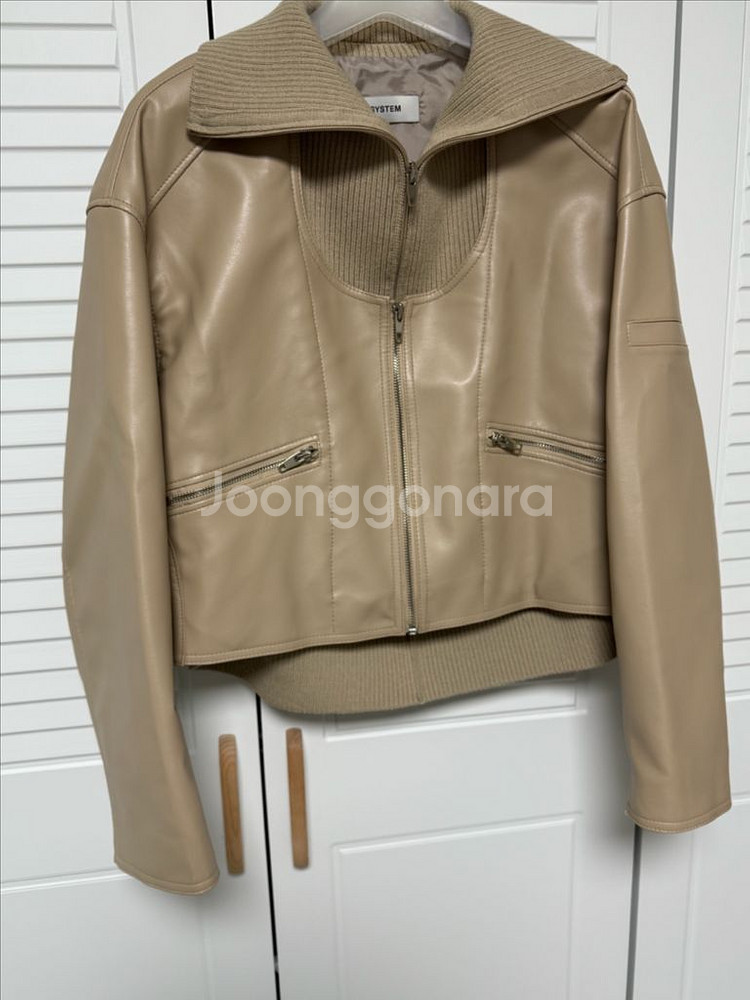 23 시스템 레더 자켓 한섬--0