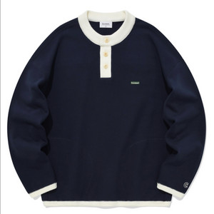 [새상품] 커버낫 헨리넥 스트링 맨투맨 네이비 L