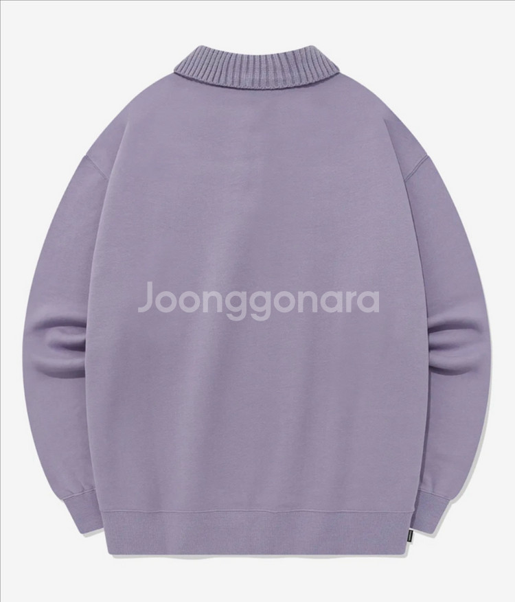 [새상품] 커버낫 니트 카라 맨투맨 라벤더 L--1