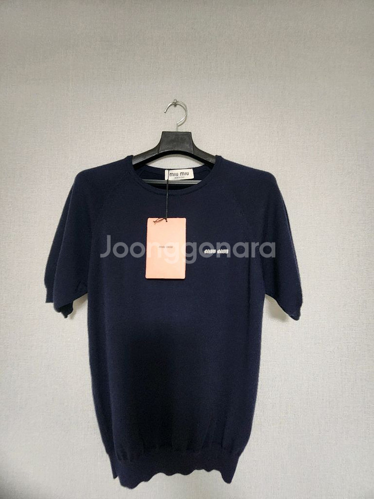 미우 반팔 니트--1