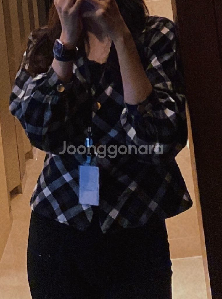 자라 체크 셔츠--0