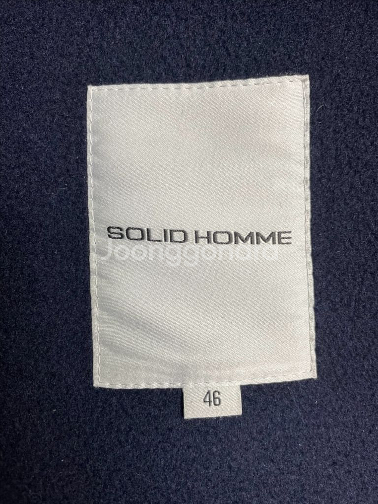 솔리드옴므 네이비 캐시미어 발마칸 핸드메이드 코트 46--5