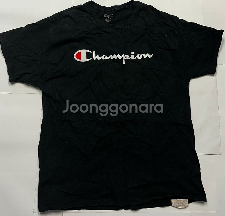 챔피온 검정 반팔티 XL--0