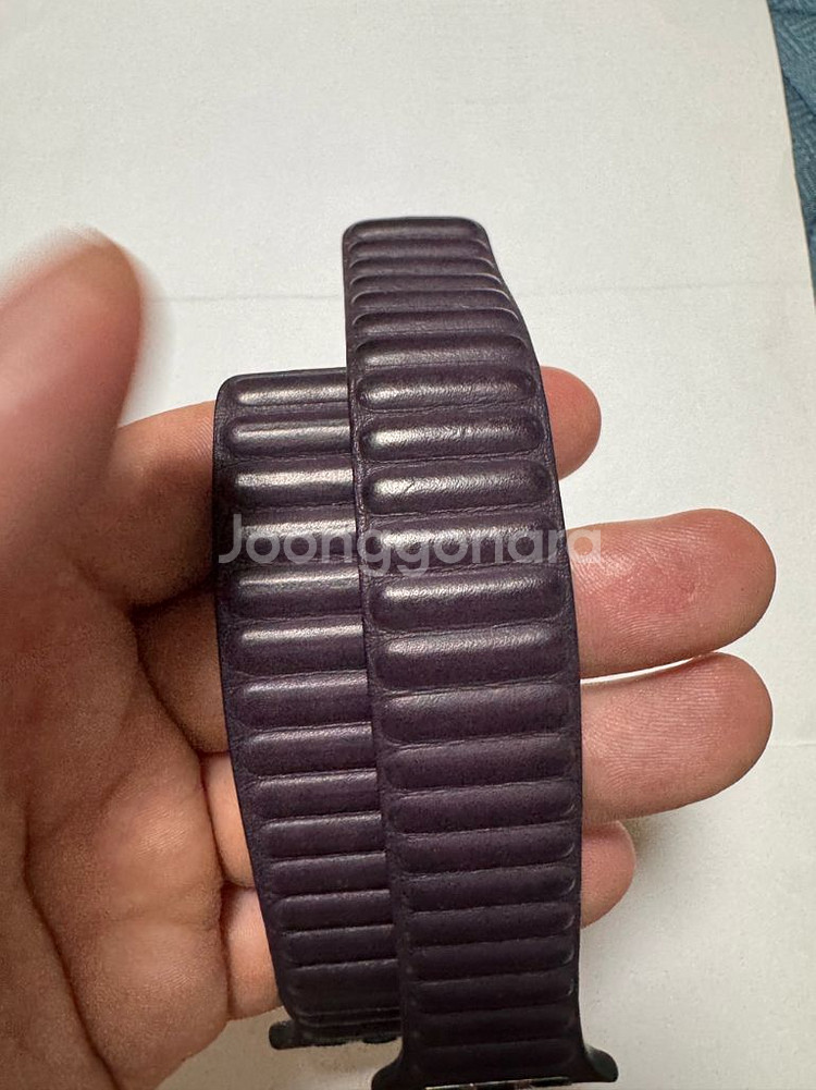 애플 정품 애플워치 스트랩 레더링크 45mm--2