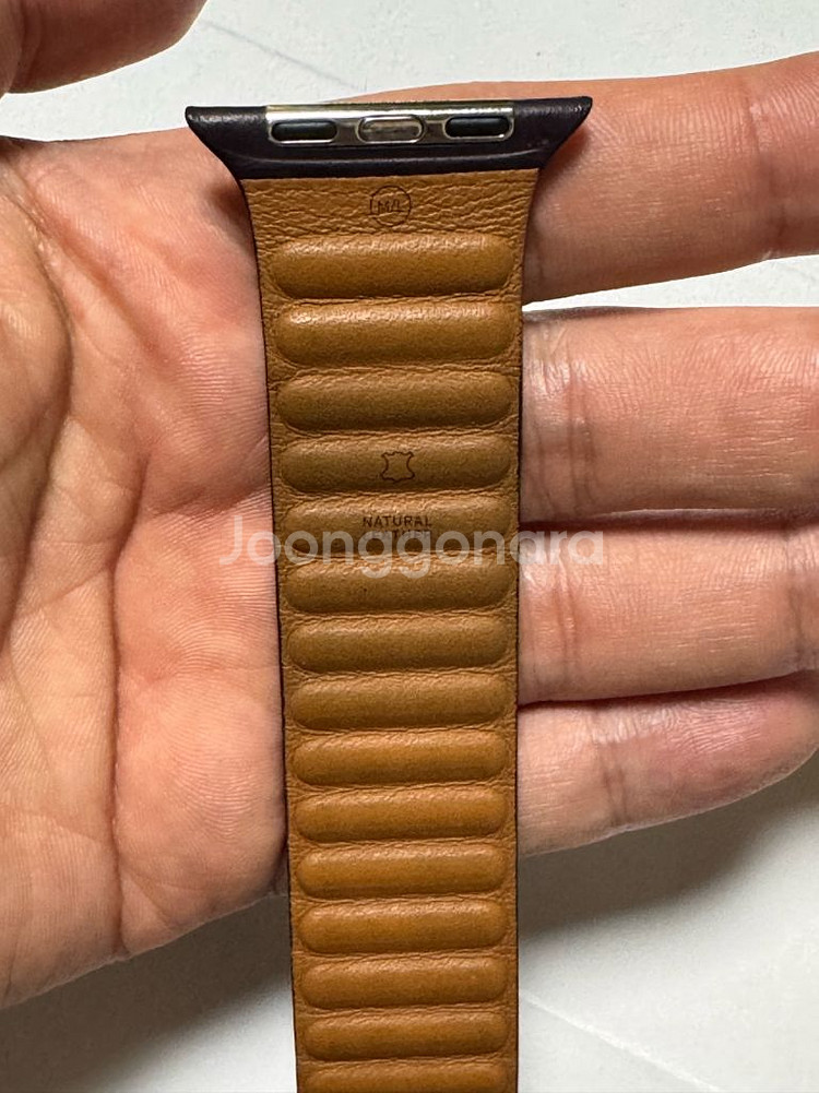 애플 정품 애플워치 스트랩 레더링크 45mm--6
