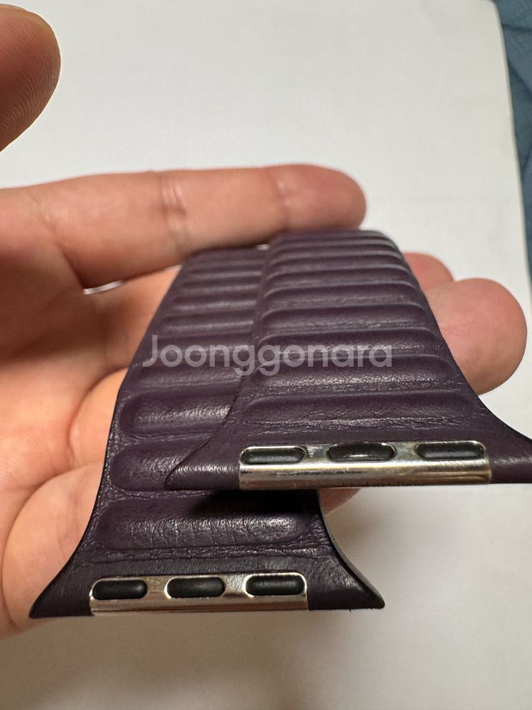 애플 정품 애플워치 스트랩 레더링크 45mm--4